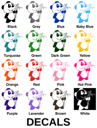 Happy Panda Holding Bamboo Decals